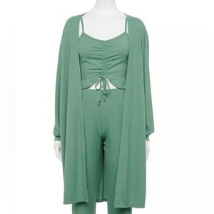 NWT Live To Be Spoiled Ribbed Knit Tank Top & Cardigan Set Size Medium & Large